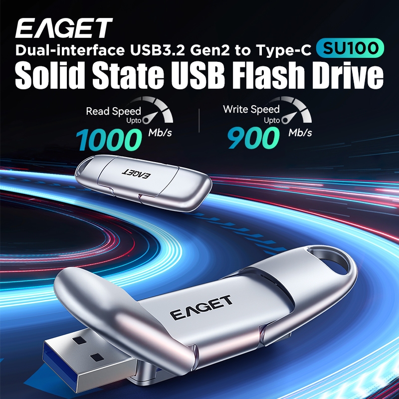 Jual EAGET FlashDisk USSD USB+Type-C Dual Drive SU100 / Flashdisk Type ...