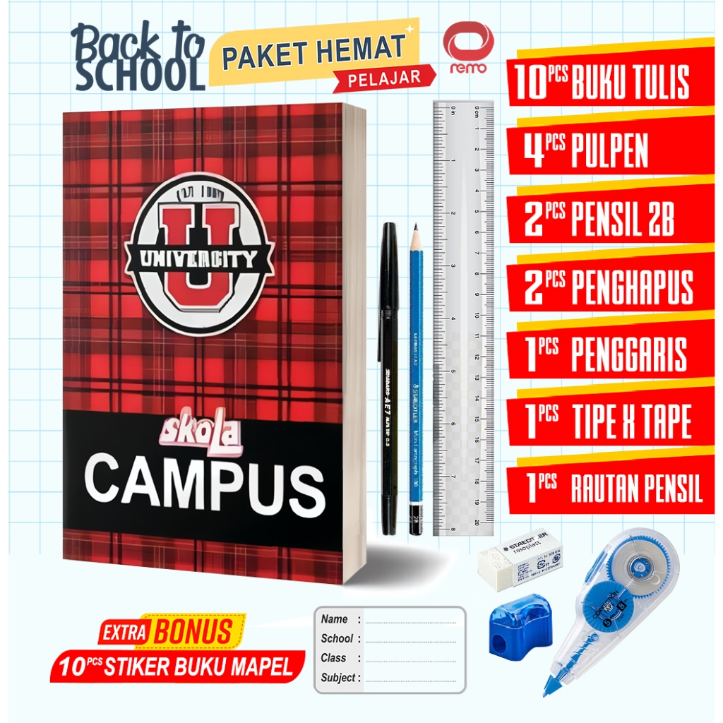 Paket Hemat Buku Tulis Dan Alat Sekolah Anak