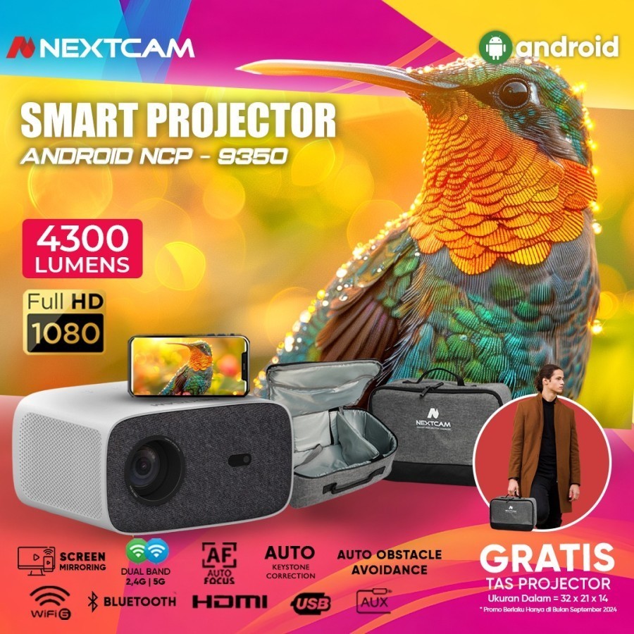 Jual Nextcam NCP-9350 proyektor android full hd wireless 4300lumens ...