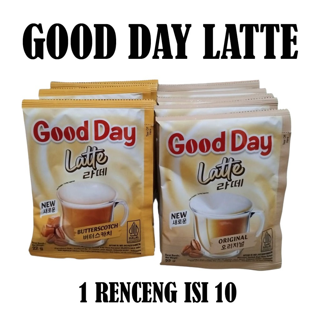 Jual GOOD DAY LATTE 22GR RENCENG ( 10 SACHET ) | Shopee Indonesia