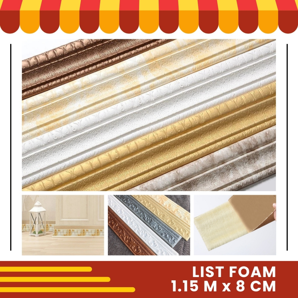 Jual List Foam Border Wallpaper Sticker Dinding Busa Timbul 3D Tebal ...