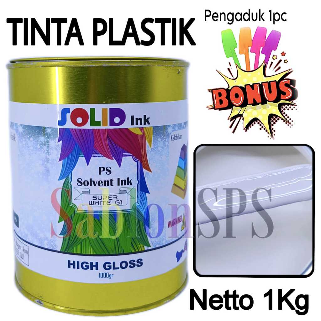 Jual CAT SABLON KANTONG PLASTIK KARUNG 1KG SUPER WHITE 61 POLYMATE ...