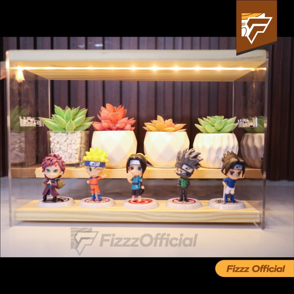 Jual Display Rak Kayu Akrilik 2 Susun Led Box Tangga Kotak Penyimpanan ...