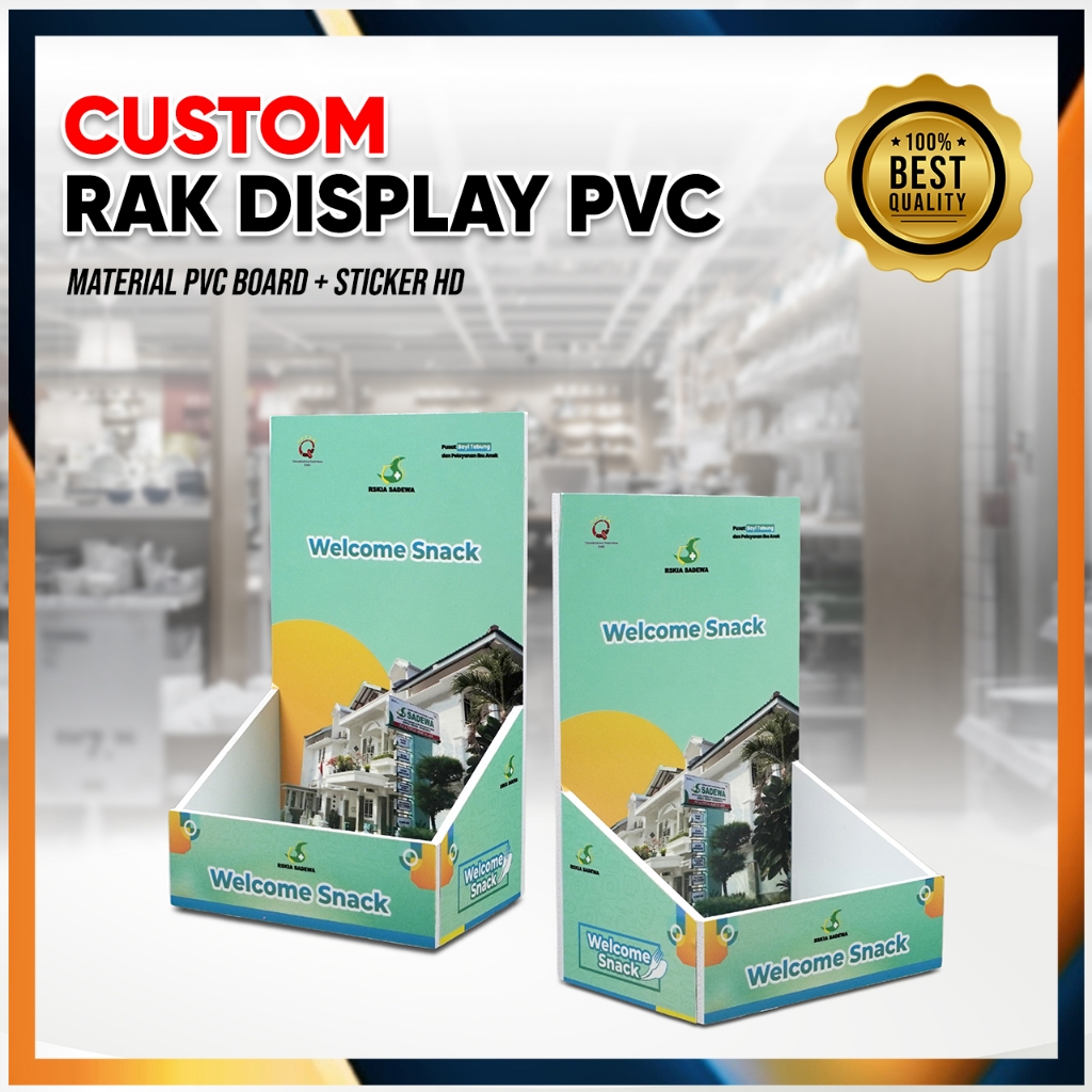 Jual Custom Rak Display Welcome Snack Bahan PVC Board Finishing Stiker ...