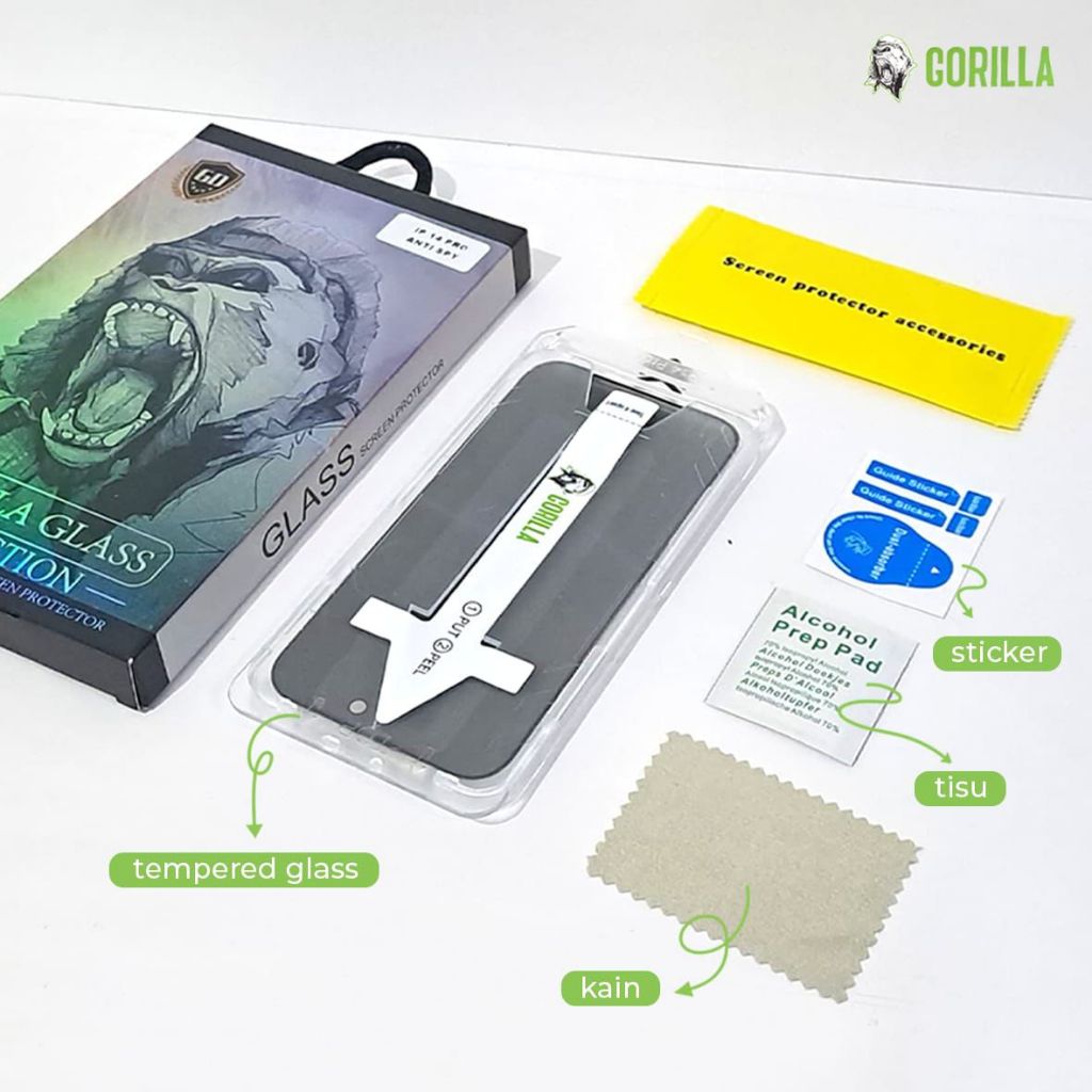 Pellicola Protettiva In Vetro Temperato Gorilla Per IPhone – 16, 15, 14, 13, Pro, Max – Trasparente, 9H