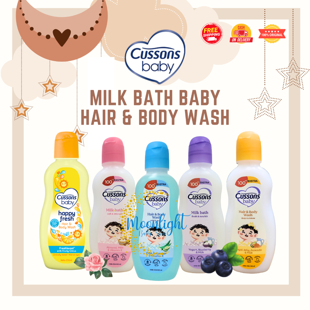 Cussons Baby Milk Bath Hair Body wash Sabun Shampoo Bayi 100ml 100ml