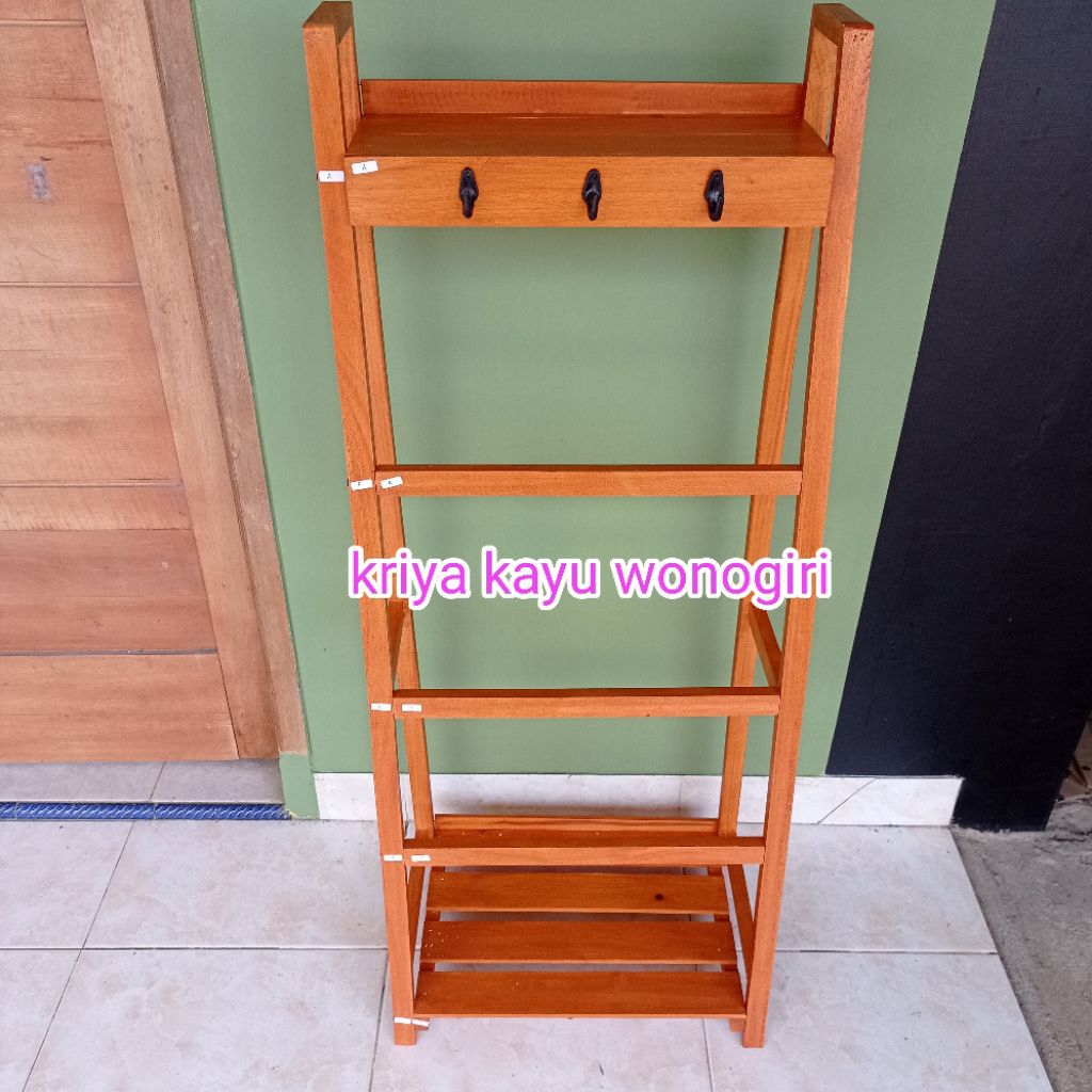 Jual Rak Tangga Kayu ladder hanger/ Rak mukena minimalis | Shopee Indonesia