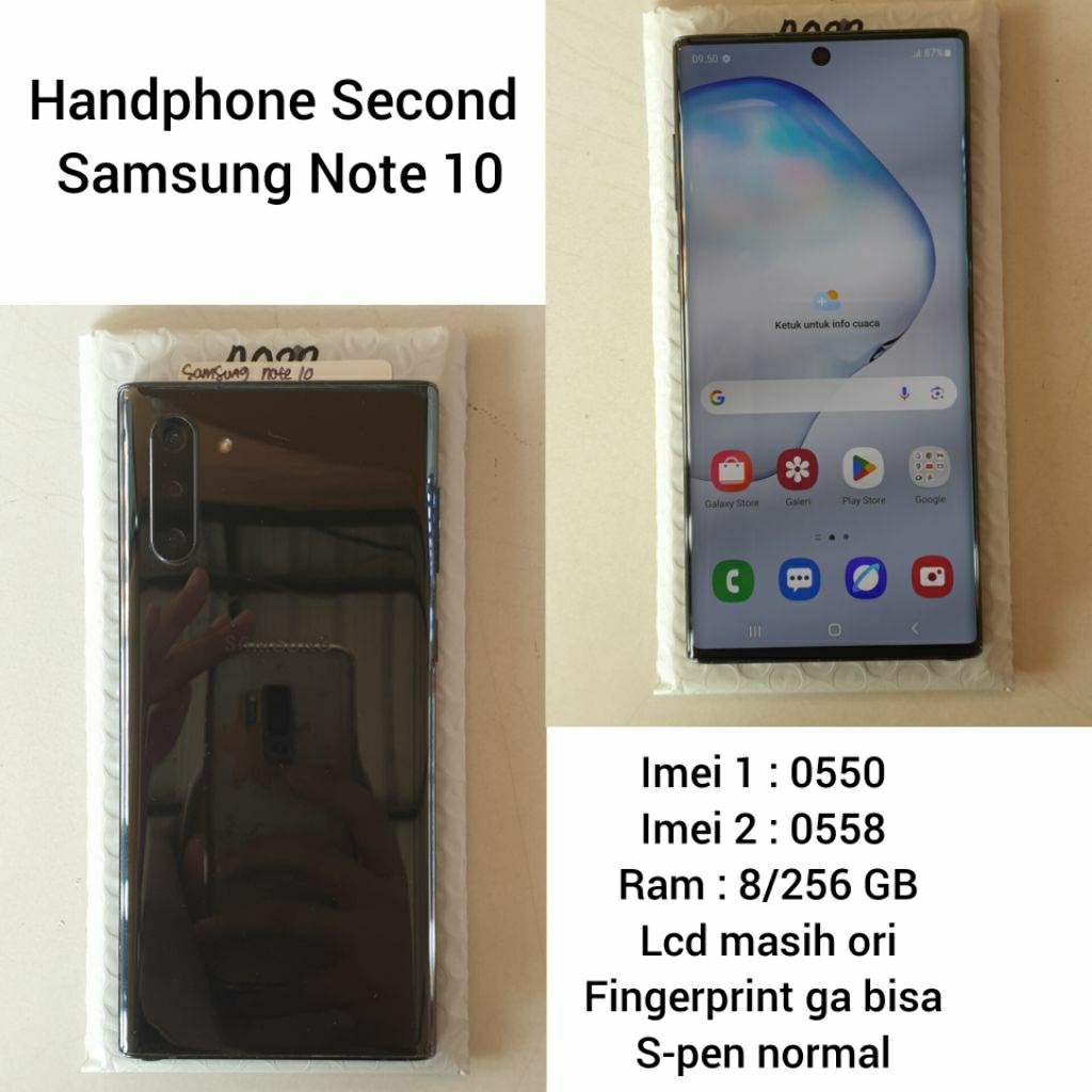 Jual HANDPHONE SECOND SAMSUNG NOTE 10 (HARAP MEMBACA DESKRIPSI TERLEBIH ...