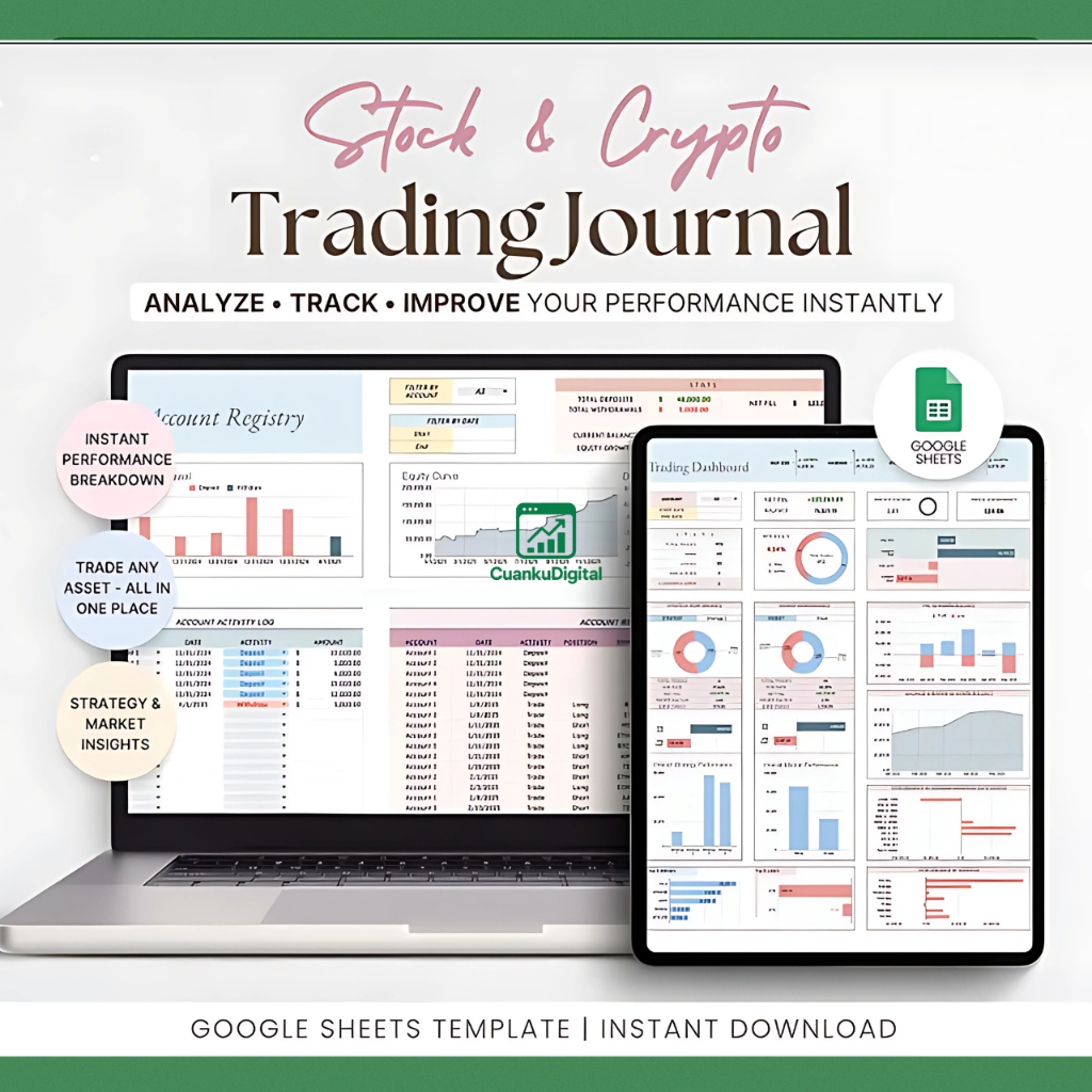 Jual Template Jurnal Trading Saham & Crypto | Google Sheets | Tracker ...