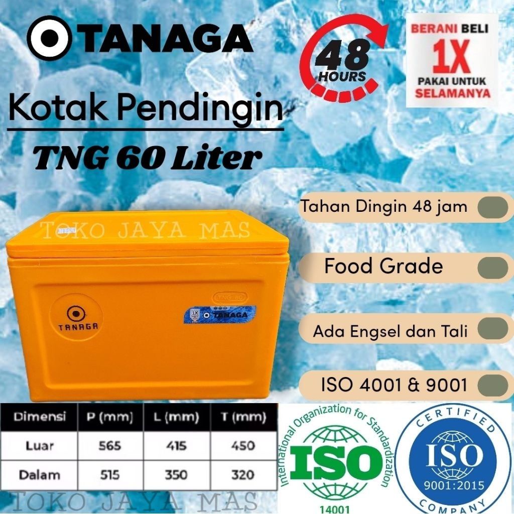 Cooler Box Pendingin Kotak Beku Tetap Segar Wadah Serbaguna Tempat  Penyimpanan Es Container Box Es Tanaga 60 Liter - Main Image