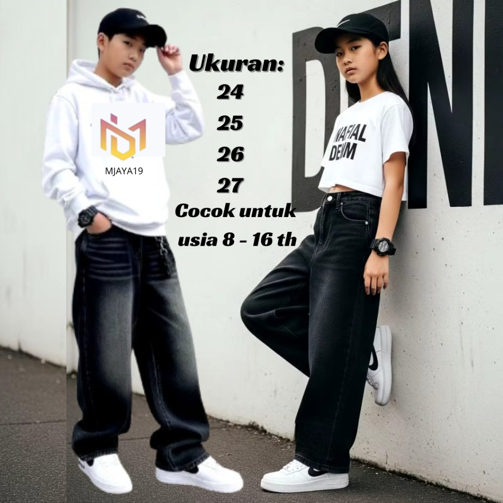 Celana Skena Anak Laki Baggy Korean Style Hitam