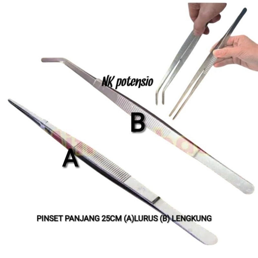 Jual PINSET PANJANG 25CM (A)LURUS (B)LEMGKUNG | Shopee Indonesia