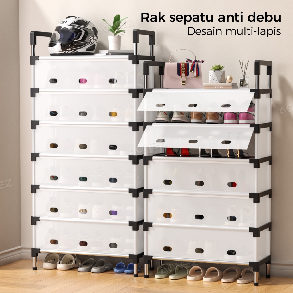 Jual Homestorage Rak Sepatu Anti Debu Rak Gantungan Baju 5/6 lapis/2 ...