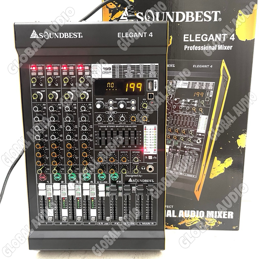 Jual Mixer Audio Soundbest Elegant 4 Original 4 Channel + R L With ...