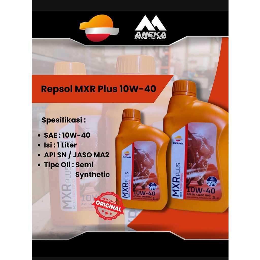 Jual Repsol MXR Plus 10W-40 1L Oli Motor 4T Sport & Bebek Full Power ...