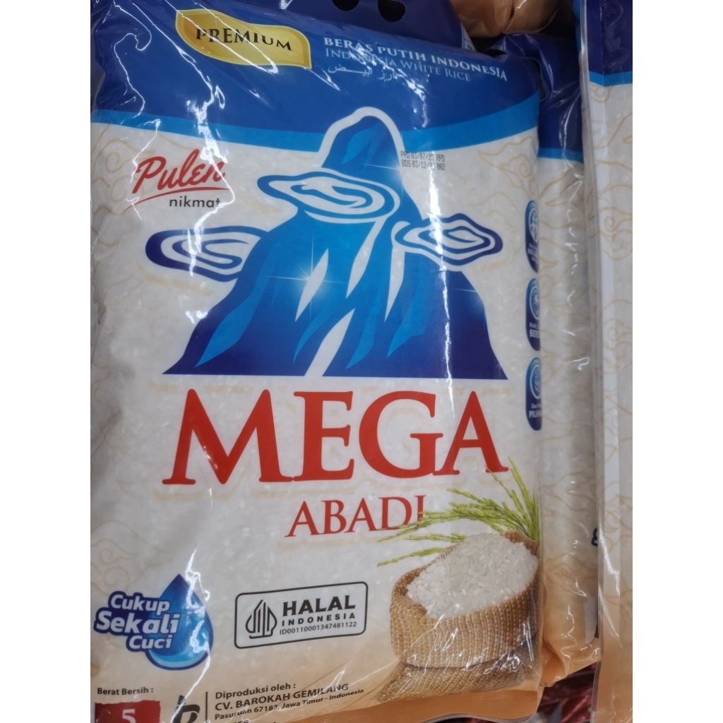 Jual BERAS MEGA BIRU PREMIUM 5KG | Shopee Indonesia
