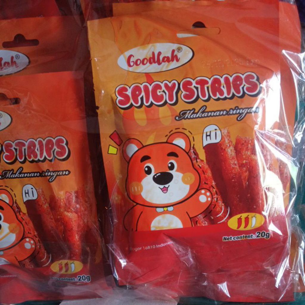 Jual spicy strips goodlah makanan ringan pedas manis latiao halal ...