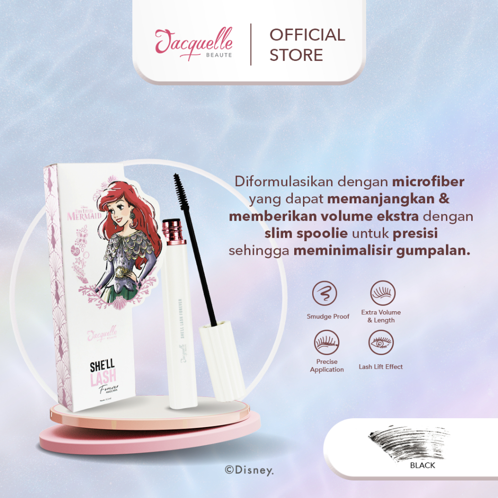 Jual Jacquelle She'll Lash Mascara - Disney Princess Ariel Shell ...