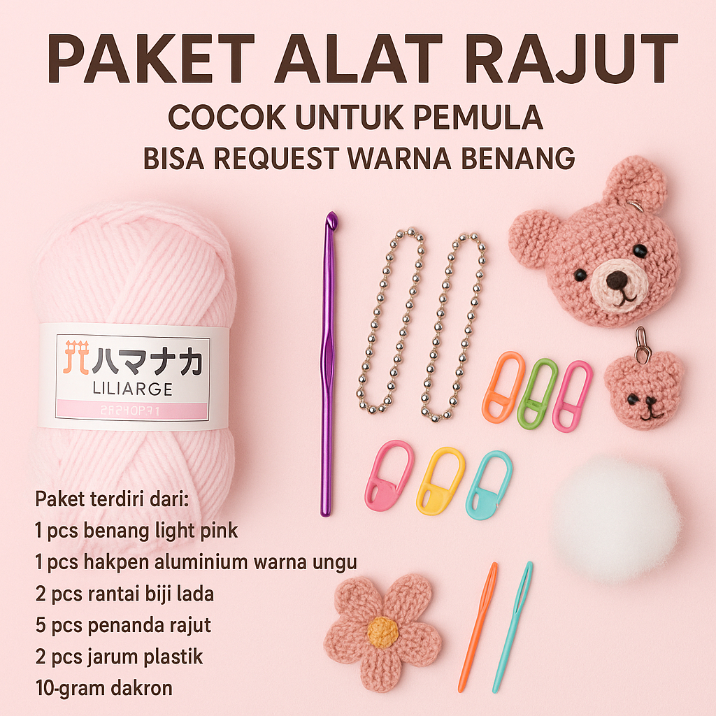 Jual MADEBYBULAT - PAKET SPESIAL ALAT RAJUT STARTER KIT CROCHET MILK ...