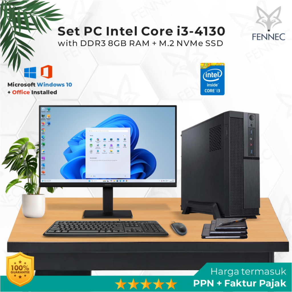 Jual Set PC Slim Intel Core i3 Gen-4 RAM 8GB SSD Rakitan Office ...