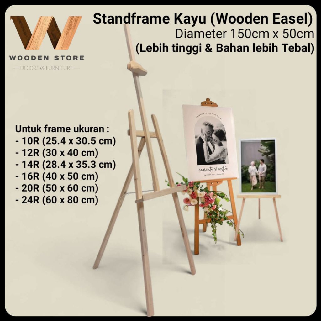 Jual Stand frame foto prewedding/ Standing dekorasi/ standing kayu jati ...