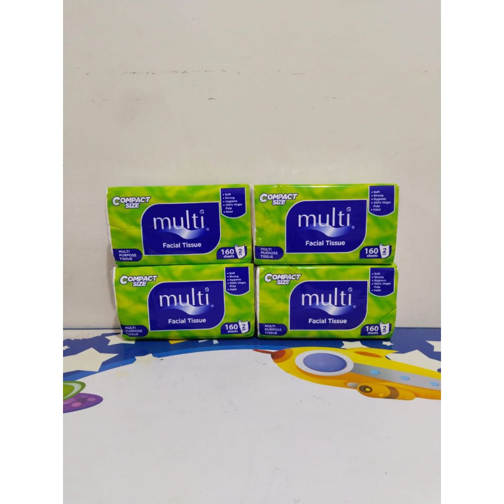 Jual 4 Pack Tissue MULTI Facial Wajah 160 Sheet 2ply Tisu Compact Size ...