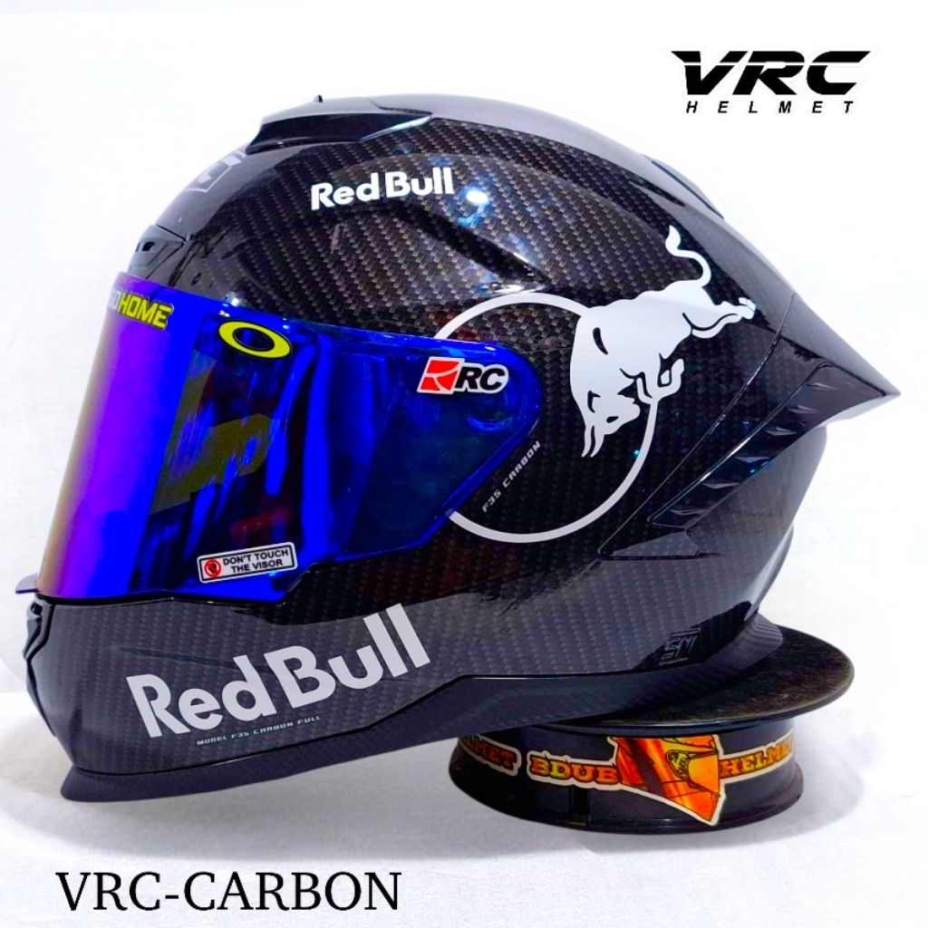Jual Helm full face Carbon Vrc Redbull paket ganteng spoiler 3D ...