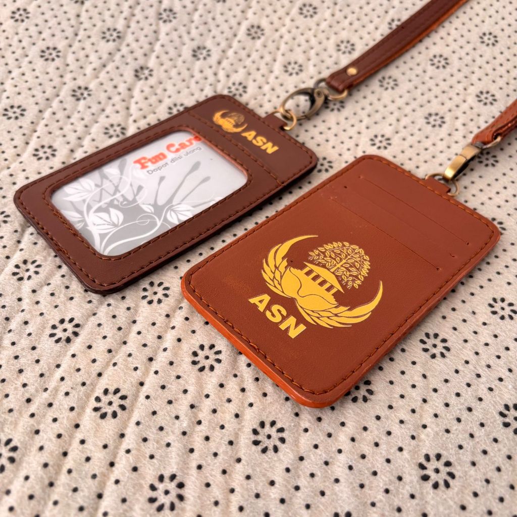 Jual Id Card Kulit Name Tag ASN Id Card Kulit KORPRI Model Terbaru ...