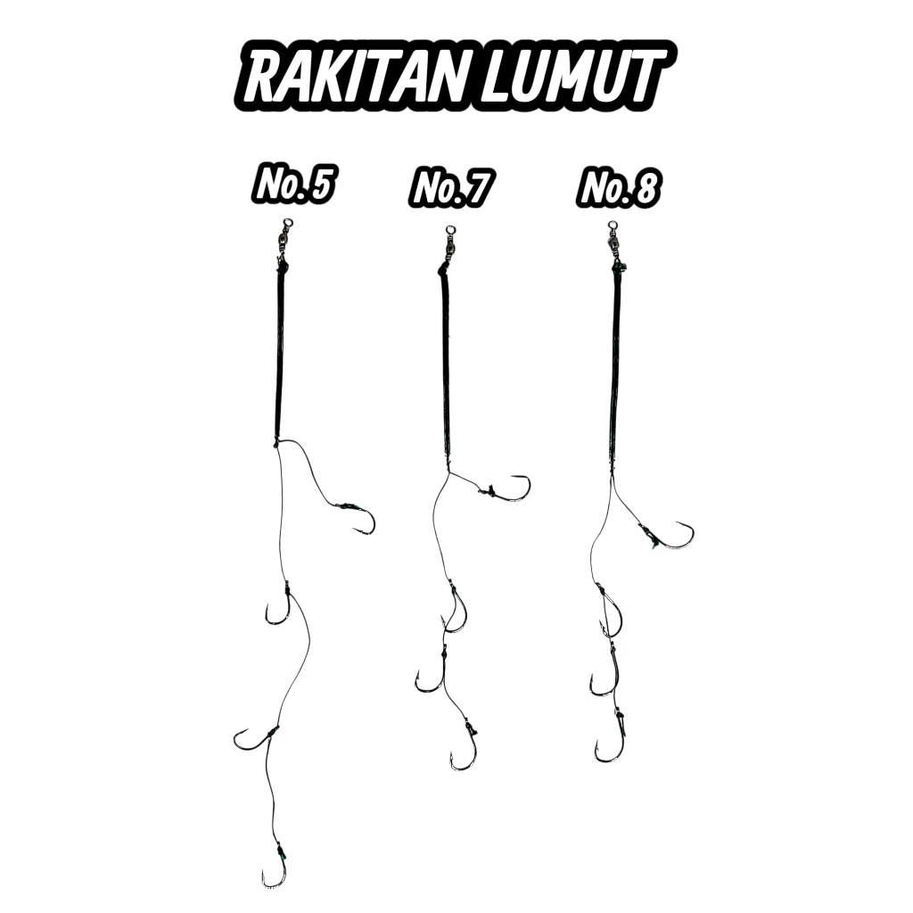 Jual Rakitan Kail Pancing LUMUT SKB 1 Ranting (Isi 4 Cabang Mata Kail ...