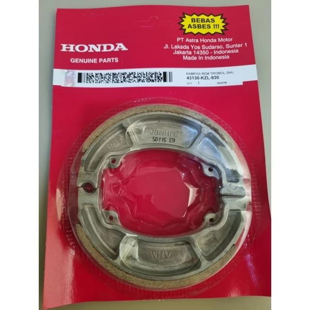 KAMPAS REM TROMOL BELAKANG MOTOR HONDA 43130-KZL-930 AHM , VARIO, BEAT,VARIO 125,SCOOPY,SPACY,VARIO