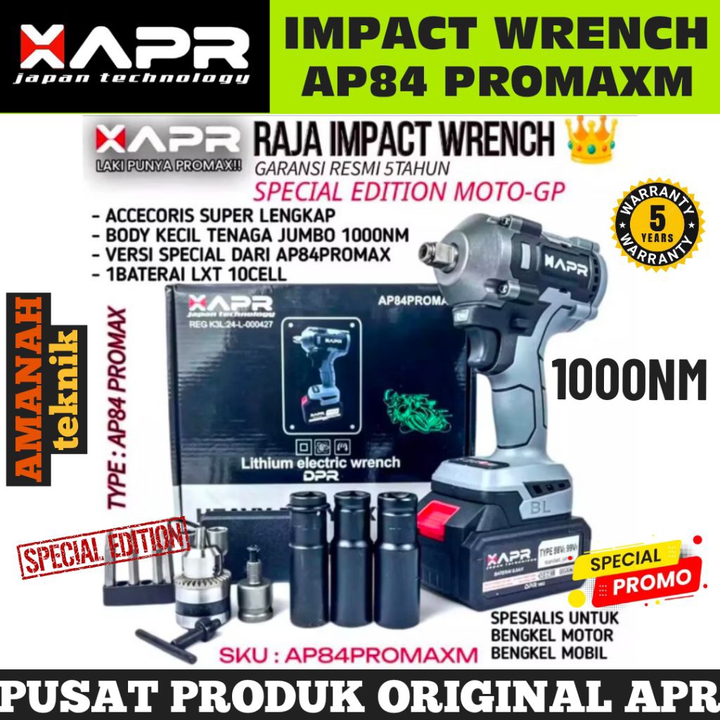 Jual APR JAPAN Impact Wrench APR AP84 PROMAXM 1000nm 1/2inch Pembuka ...