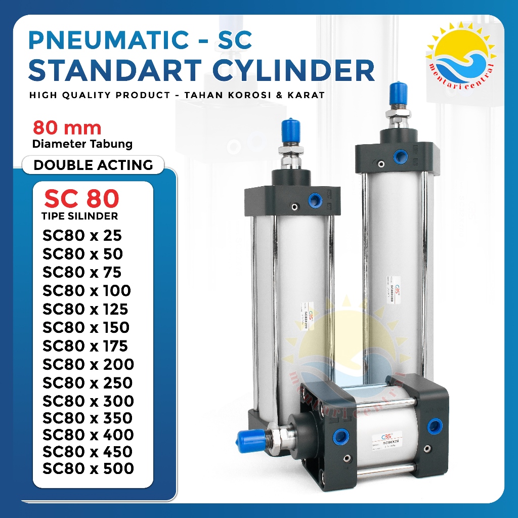 Jual SC 80 - Cylinder pneumatic Angin Type SC Pneumatik Air Silinder ...
