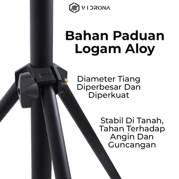 VIDRONA Paket Komplit Ringlight Dan Tripod Lampu Selfie 26cm Live Streaming Makeup Vlog