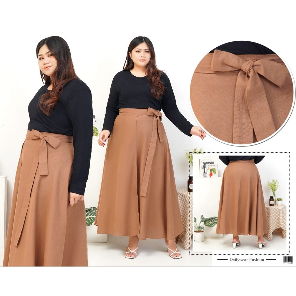 Jual (All Size) ROK JUMBO ROK PANJANG LONG DRESS ROK KAIN ROK BAWAHAN ...