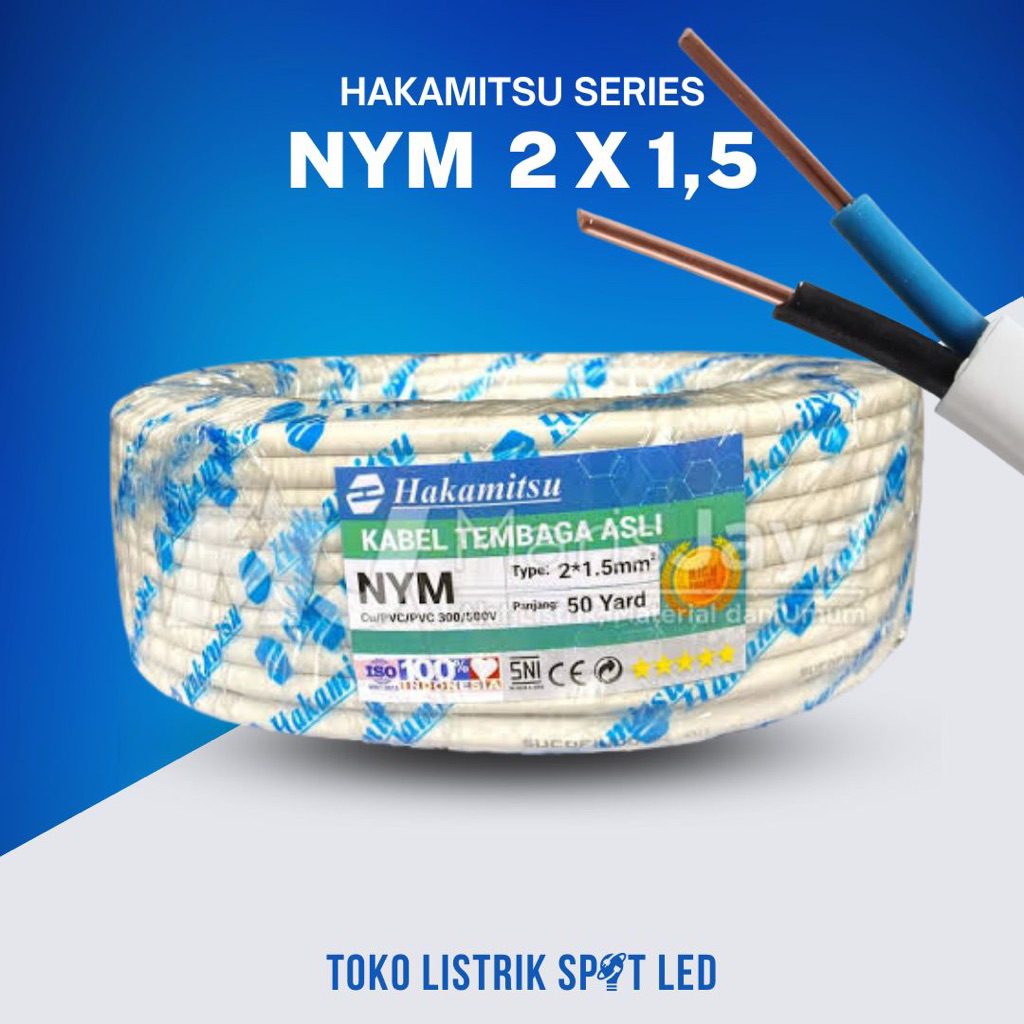 Jual Kabel Engkel NYM 2 x 1,5 Tembaga Asli Hakamitsu Ecer per Meter ...