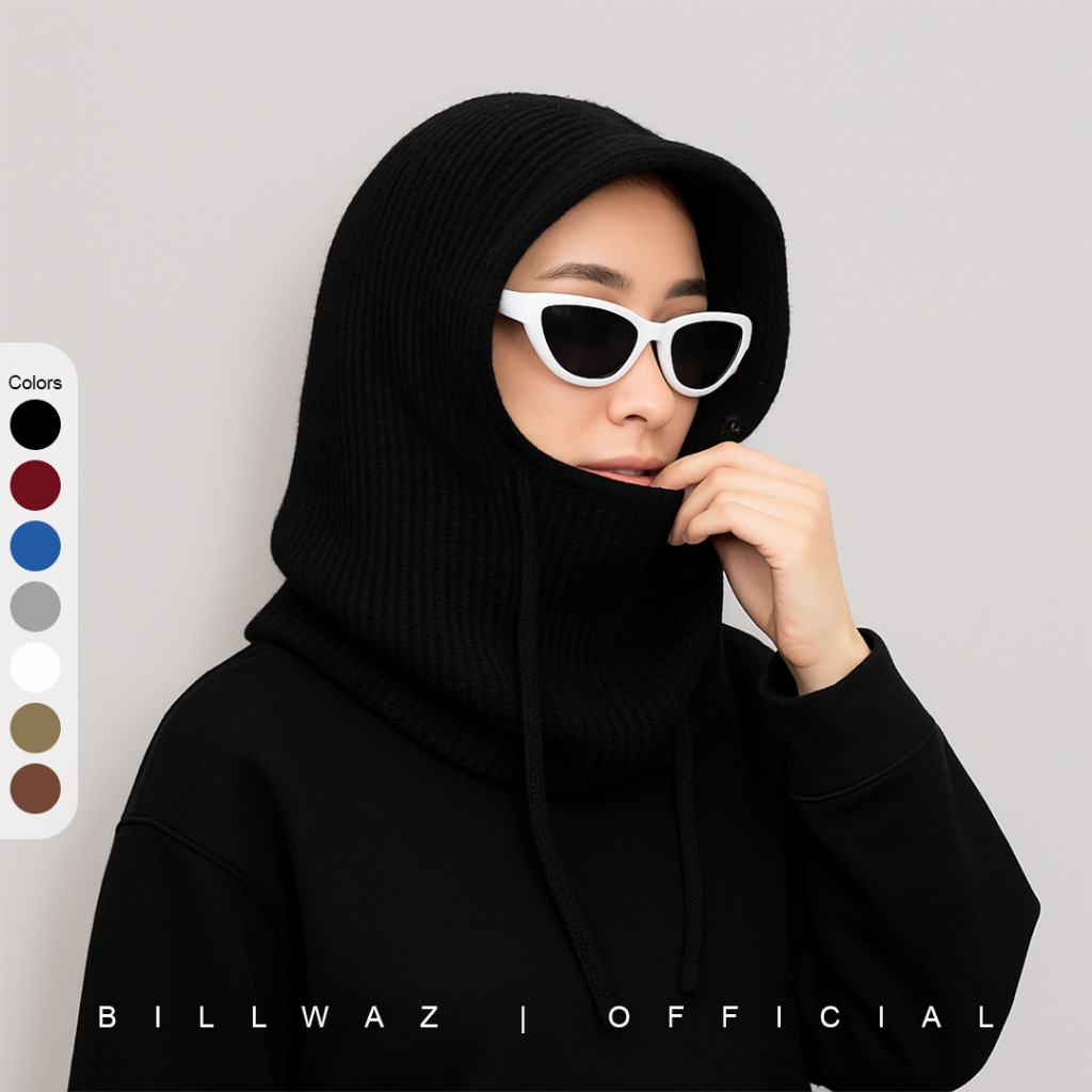 Jual Balaclava Rajut | Hijab Rajut Tebal | Billwaz | Hitam | Shopee ...