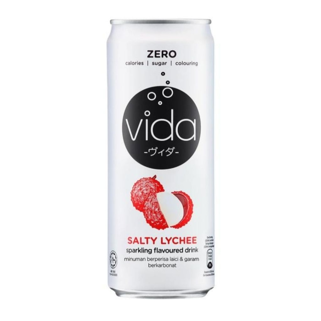 Jual VIDA Sparkling Drink Can Salty Lychee 325 ml / vida leci | Shopee ...