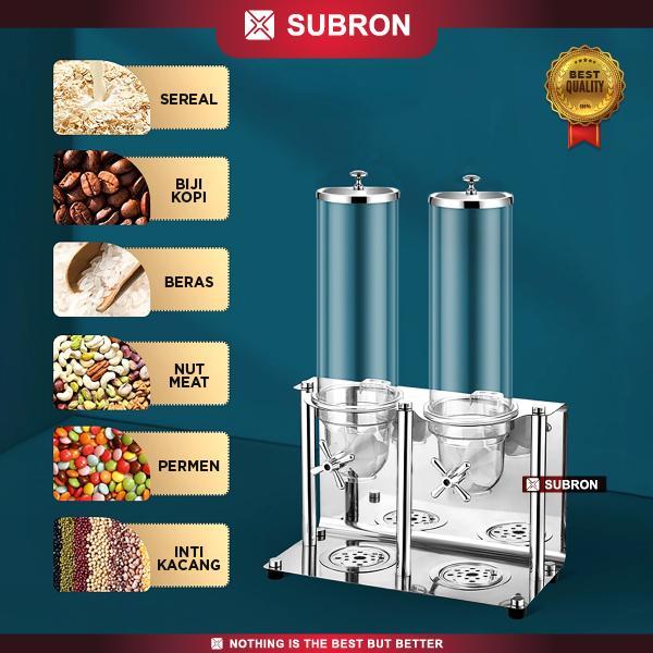 Jual SUBRON Cereal Dispenser Snack Topping 3.5L Single Double Tower ...