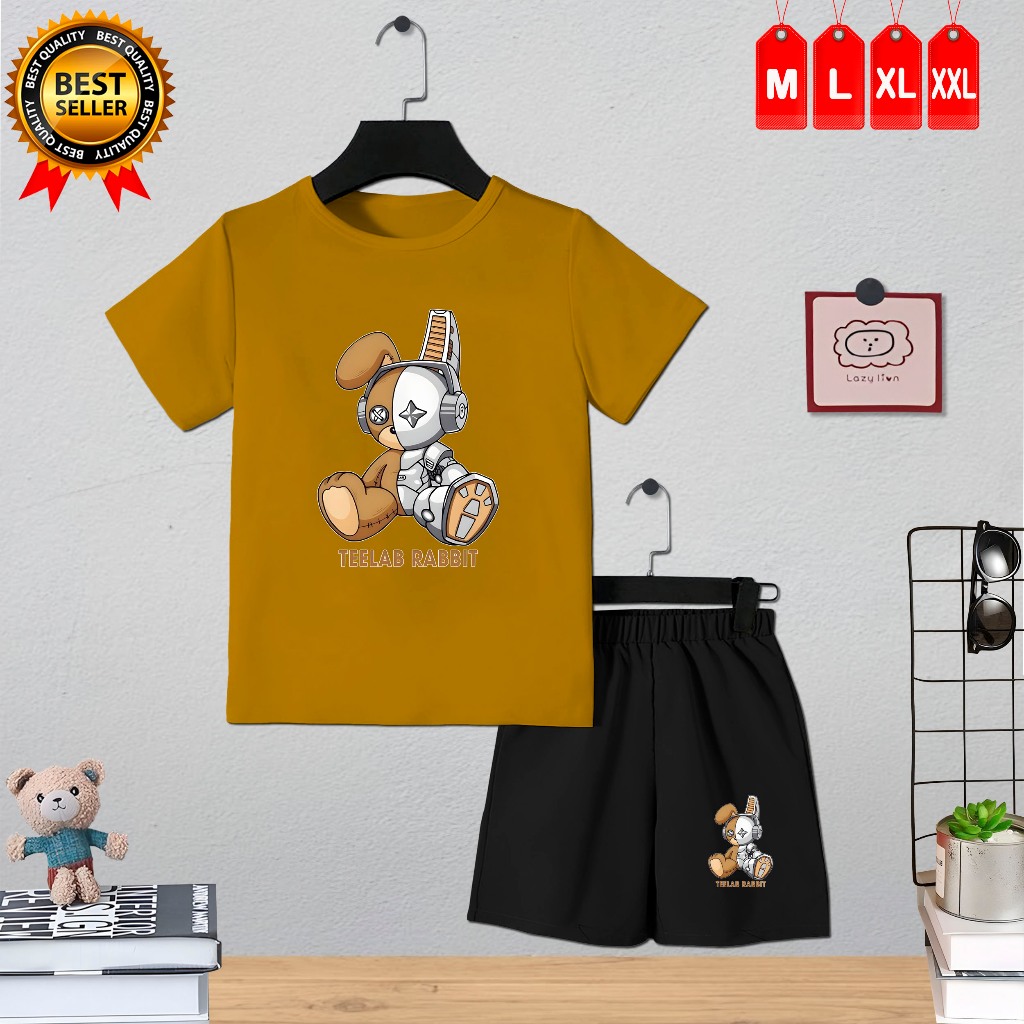 Jual SETELAN BAJU ANAK TEELAB RABBIT cwe/cwo Usia 2-10 tahun cocok utk ...
