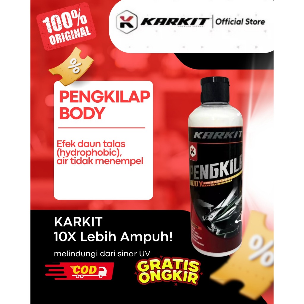 Jual KARKIT Pengkilap Body Motor Mobil Anti Air Baret Halus Efek Daun ...