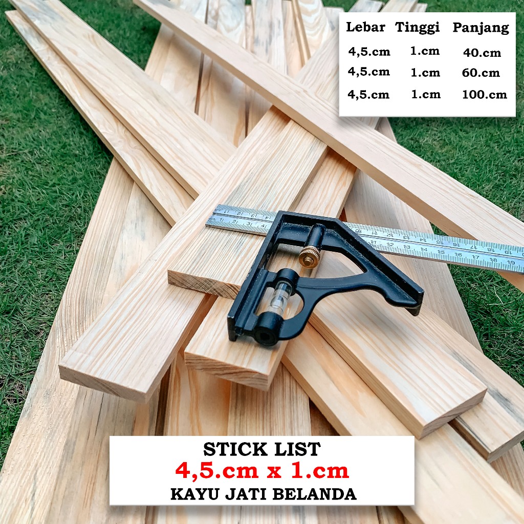 Jual list kayu jati belanda 4,5.cm x 1.cm Kayu baru sudah serut dan ...
