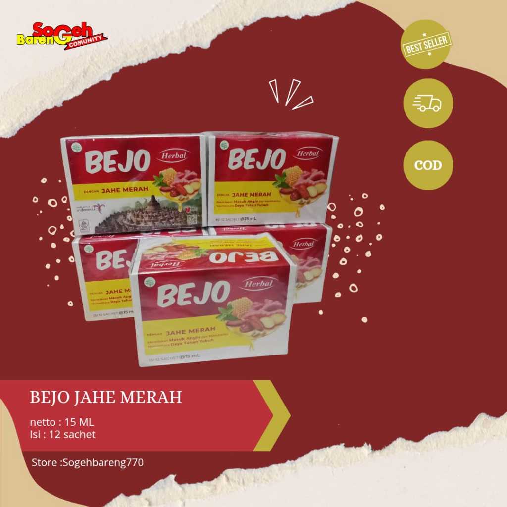 Jual BEJO JAHE MERAH- 5 BOX-ISI 12 CUSHET | Shopee Indonesia