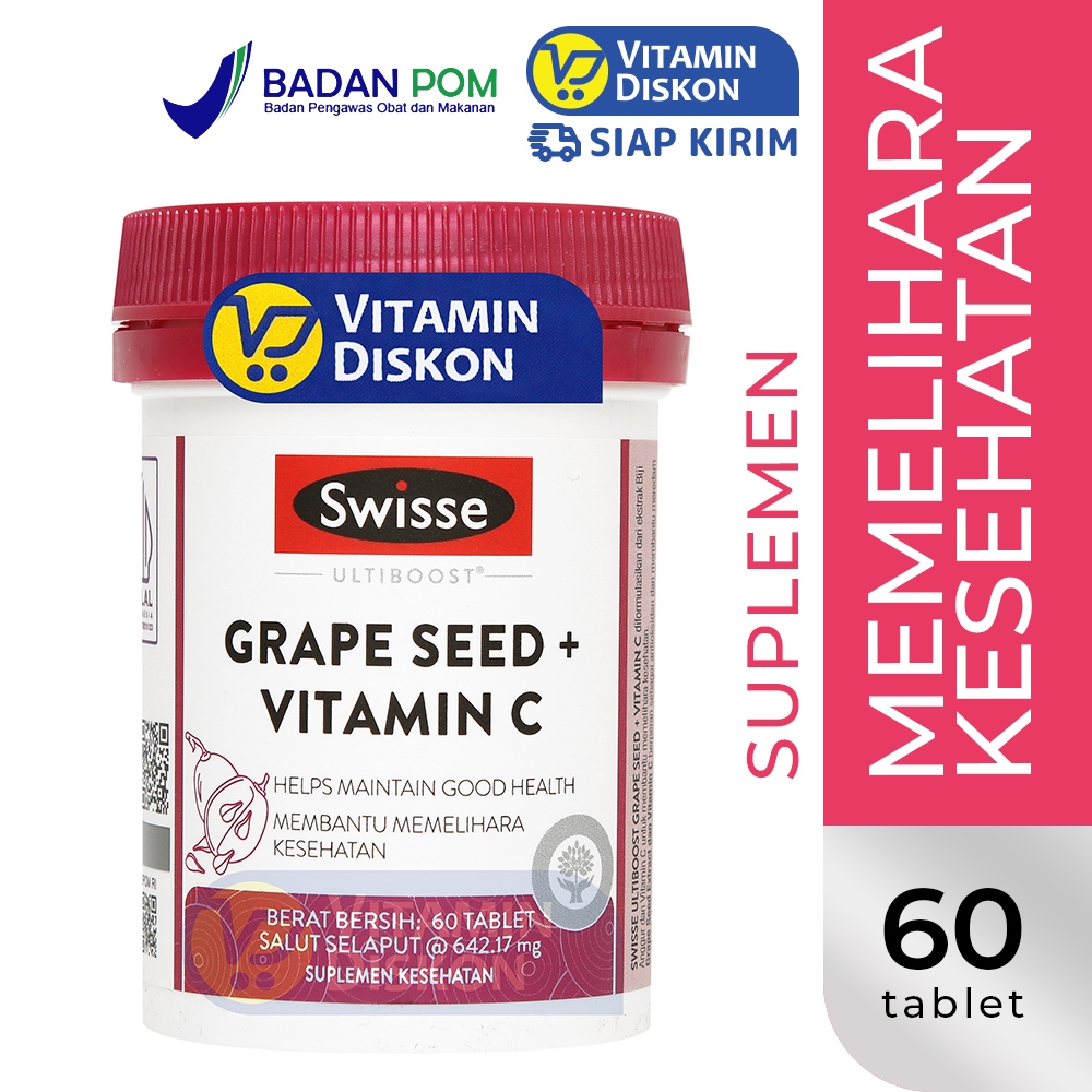 Jual SWISSE GRAPE SEED 60 TABLET | Suplemen Grape Seed + Vitamin C ...