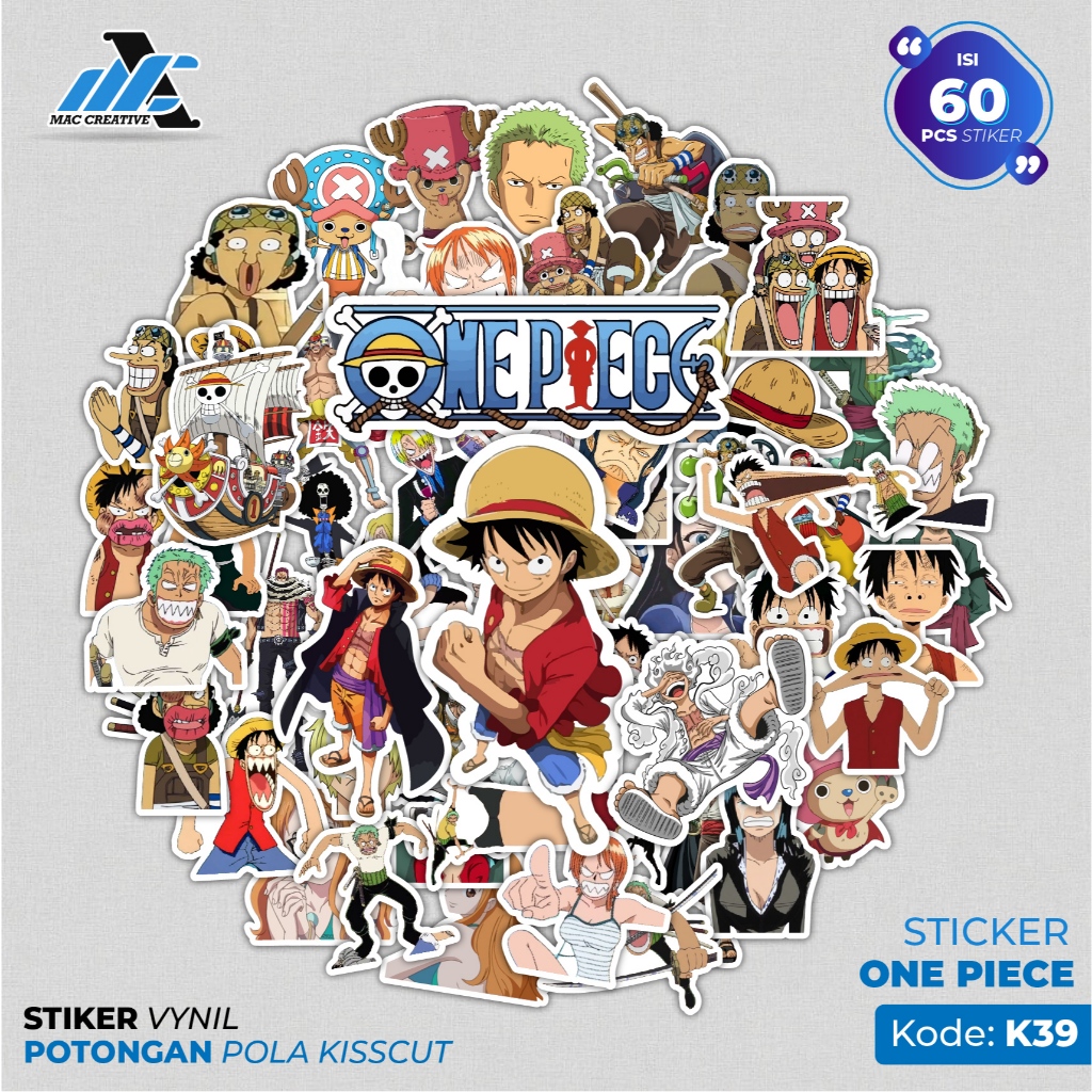 Jual TERMURAH 60 PCS STICKER ANIME ONE PIECE MONKEY D.LUFFY-STIKER ONE ...