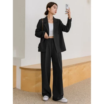 VIONA PANTS Loose Pants Wanita Jumbo Celana Kulot Highwaist Bahan Semiwoll Elegan