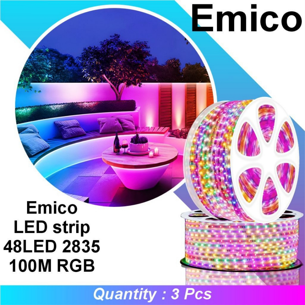 Jual LED Strip Roll Gel 48LED 2835 Emico 100 Meter RGB | Shopee Indonesia
