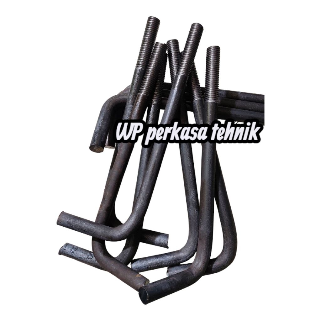 Jual Angkur baut 16mm (5/8) x 60cm x 10cm + 2 mur & 1 ring | bahan besi ...