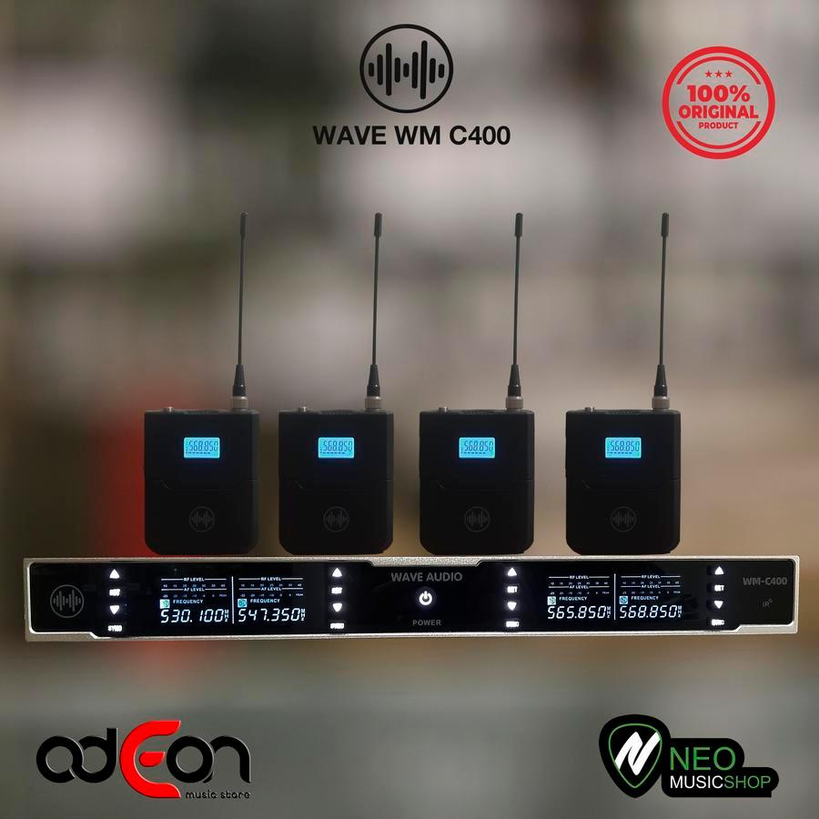 Jual WAVE WM C400 WM-C400 premium 4 Mic Clip on wireless microphone