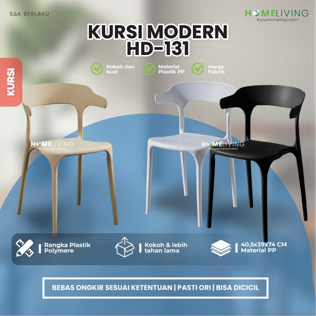 Jual HOMELIVING - KURSI PLASTIK PVC - KURSI SANTAI - KURSI CAFE ...