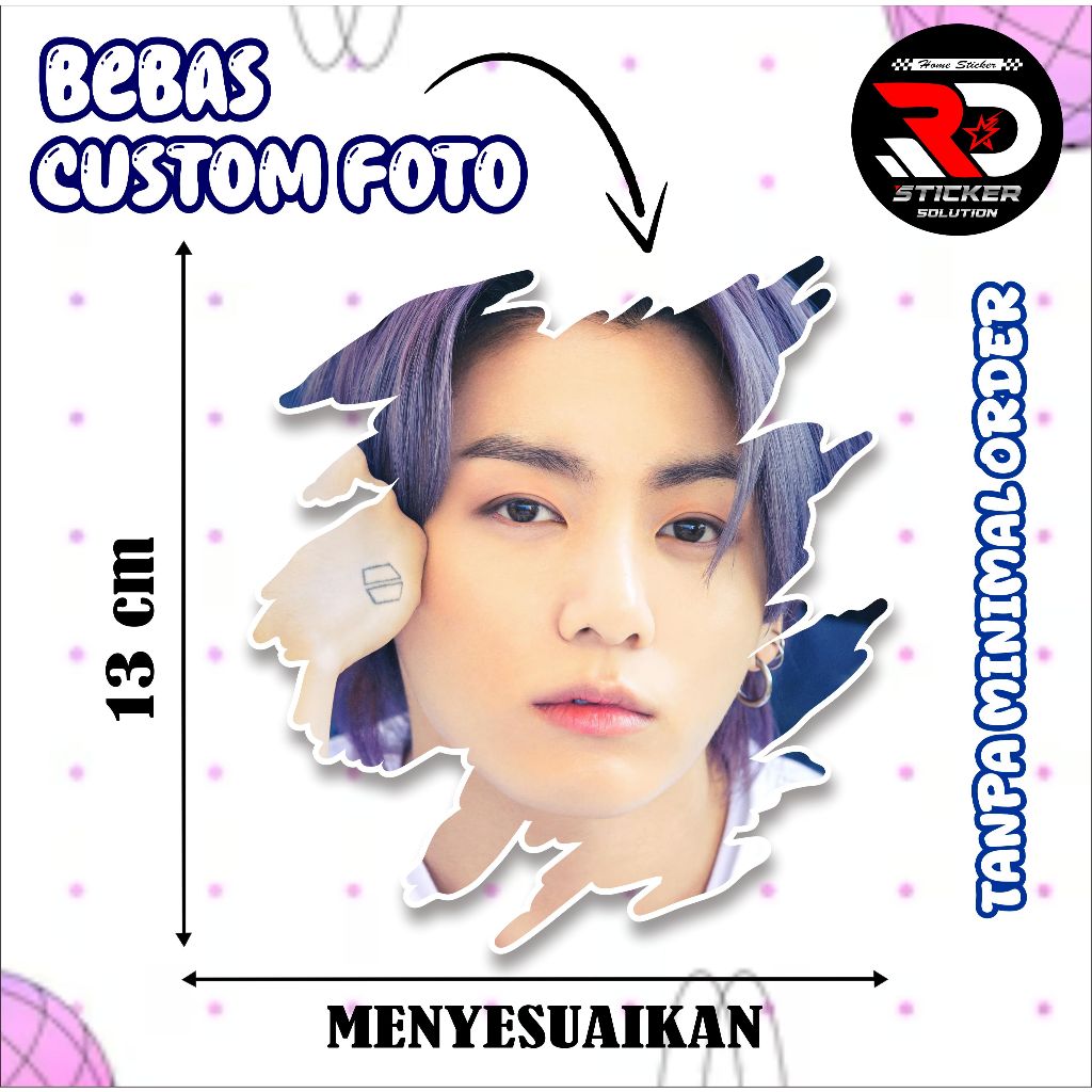 Jual RD STICKER STIKER CUSTOM BEBAS FOTO 13 CM SUDAH DI CUTTING TINGGAL ...